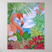 Tropisch Flamingo Poster (Voorkant)