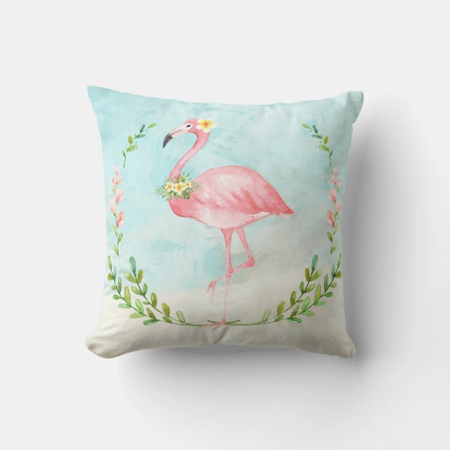 Tropisch Flamingo Sierkussen (Voorkant)
