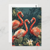 Tropisch Flamingoparadijs:  Briefkaart (Voorkant / Achterkant)