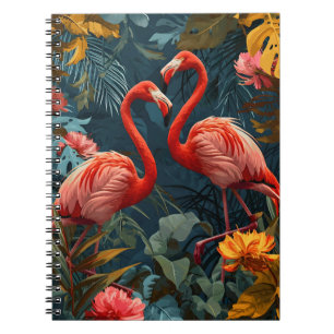 Tropisch Flamingoparadijs: Briefkaart Notitieboek