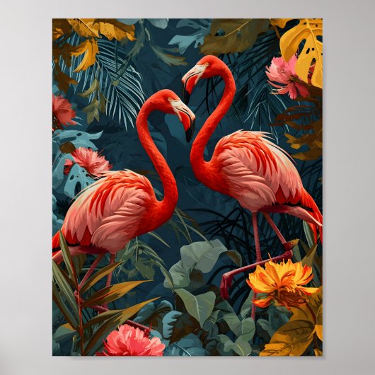Tropisch Flamingoparadijs: Poster (Voorkant)