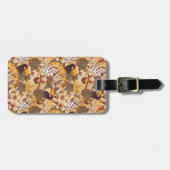 Tropisch flessenpatroon met tijger bagagelabel (Voorkant horizontaal)