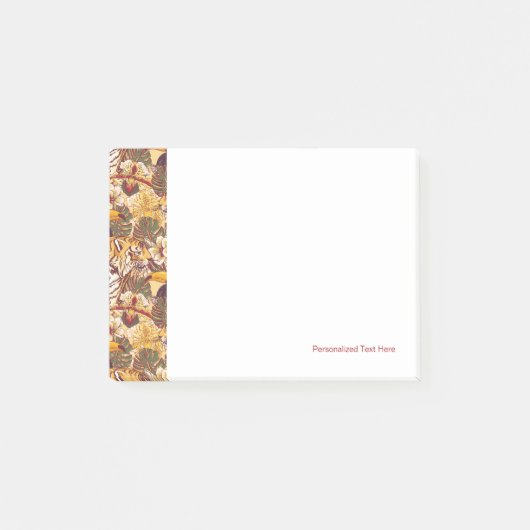 Tropisch flessenpatroon met tijger post-it® notes (Voorkant)