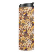 Tropisch flessenpatroon met tijger thermosbeker (Gedraaid links)