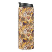 Tropisch flessenpatroon met tijger thermosbeker (Geroteerd rechts)