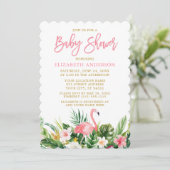 Tropisch Floral Baby shower Gold in penseel script Kaart (Staand voorkant)