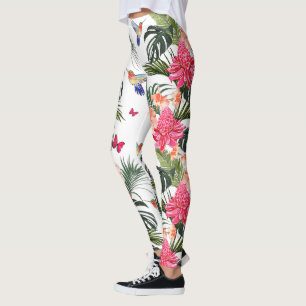 Tropisch Floral Design, Hummingvogels, Butterflies Leggings