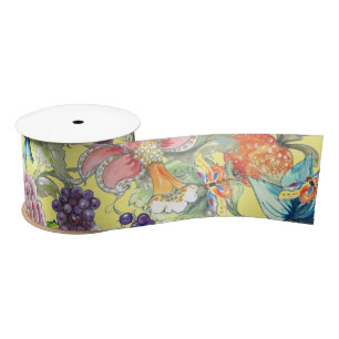 Tropisch Floral geel Boterfly Oriental Garden Lint