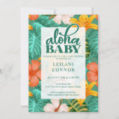 Tropisch Floral Hawaiian Aloha Baby shower Kaart (Voorkant)