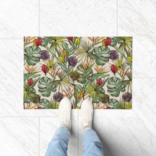 Tropisch Floral Pattern Deurmat (Binnen)