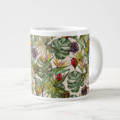 Tropisch Floral Pattern Extra Grote Beker (Voorkant rechts)