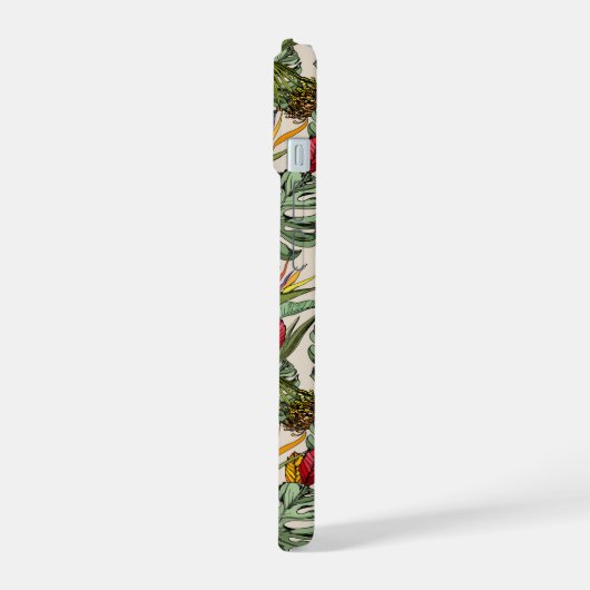 Tropisch Floral Pattern iPhone 15 Hoesje (Linkerkant)
