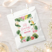 tropisch floreel roze geel flamingo stijlvol bedankzakje (Geknipt)