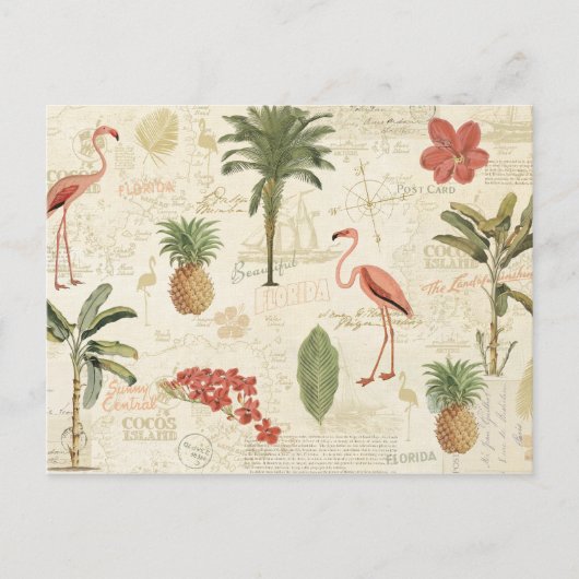 Tropisch Floridian Pattern Briefkaart (Voorkant)