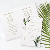 Tropisch Foliage Gold Wedding Ceremony-programma