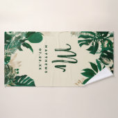 Tropisch Foliage Trendy Green Wedding Mr Badhanddoek (Badhanddoek)