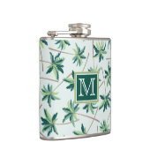 Tropisch Foxtail Palm | Voeg je Initiaal toe Heupfles (Rechts)