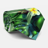 Tropisch frangipani plumeria palm monstera stropdas (Opgerold)