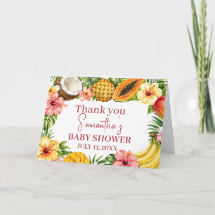 Tropisch Fruit Ananas Hawaiaanse Baby Shower Bedankkaart