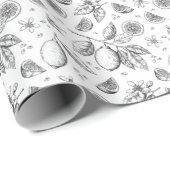 tropisch fruit citroen bloemenpatroon cadeaupapier (Rol Hoek)