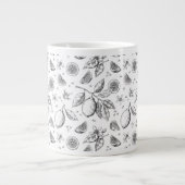  tropisch fruit citroen bloemenpatroon extra grote beker (Voorkant)