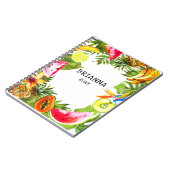 Tropisch fruit en bloemen naam, jaar notitieboek (Linkerzijde)