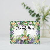 tropisch fruit | Greenery Party Bedankt Briefkaart (Staand voorkant)