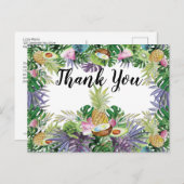 tropisch fruit | Greenery Party Bedankt Briefkaart (Voorkant / Achterkant)