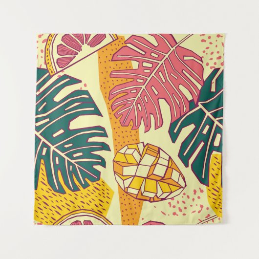 Tropisch fruit: Levendig patroonontwerp Wandkleed (Voorkant (horizontaal))