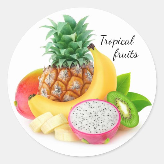 Tropisch fruit ronde sticker (Voorkant)