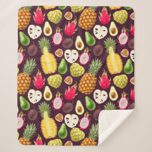Tropisch Fruit Sherpa Blanket Deken
