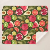 Tropisch Fruit Sherpa Blanket Sherpa Deken (Voorkant (horizontaal))
