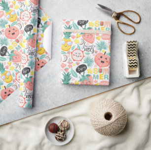 Tropisch fruit Summer Vibes Cadeaupapier