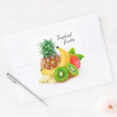 Tropisch fruit vierkante sticker (Envelop)