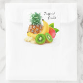 Tropisch fruit vierkante sticker (Tas)