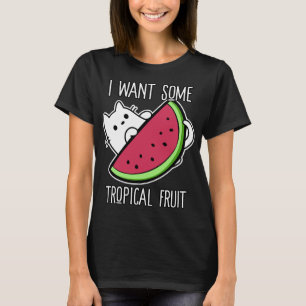 Tropisch Fruit Watermeloen Kat Foodie T-shirt