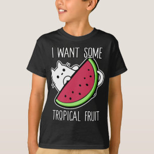 Tropisch Fruit Watermeloen Kat Foodie T-shirt