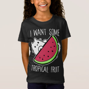 Tropisch Fruit Watermeloen Kat Foodie T-shirt