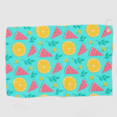 Tropisch fruitontwerp golfhanddoek (Horizontaal)