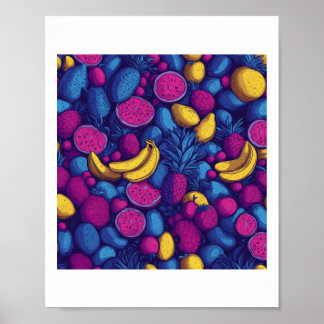 Tropisch Fruitpatroon – Exotisch Levendig Ontwerp Poster