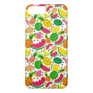 Tropisch fruitpatroon, rood en geel 	iPhone 8 plus / 7 plus hoesje