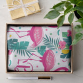Tropisch Fun Flamingo Verjaardag Ontwerp Tissuepapier (Geschenk)