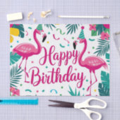 Tropisch Fun Flamingo Verjaardag Ontwerp Tissuepapier (Craft)