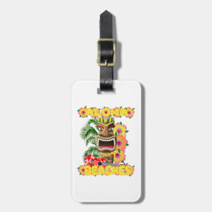 Tropisch Funny Aloha strandt Hawaiian Tiki Bagagelabel