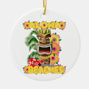 Tropisch Funny Aloha strandt Hawaiian Tiki Keramisch Ornament