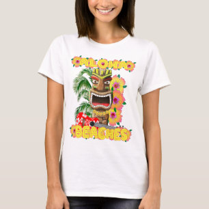 Tropisch Funny Aloha strandt Hawaiian Tiki T-shirt