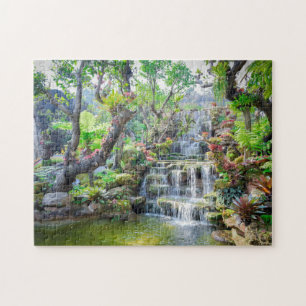 Tropisch gebergte Waterval Thailand Legpuzzel