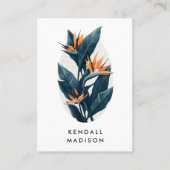 Tropisch gebladerte Botanische moderne QR-code Visitekaartje (Voorkant)