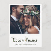 Tropisch gebladerte brief foto dank u briefkaart (Voorkant)