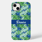 Tropisch gebladerte in groen en blauw Case-Mate iPhone case (Achterkant)